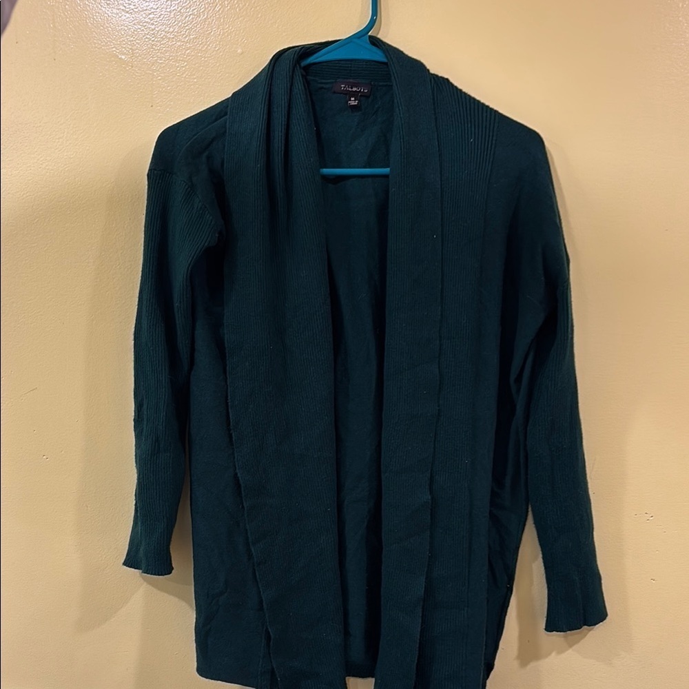 Talbots SOFT Dark Green Open Front Cardigan - Picture 2 of 3